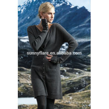 2014 new fashion women sweater cashmere v neck with buttons and pocket